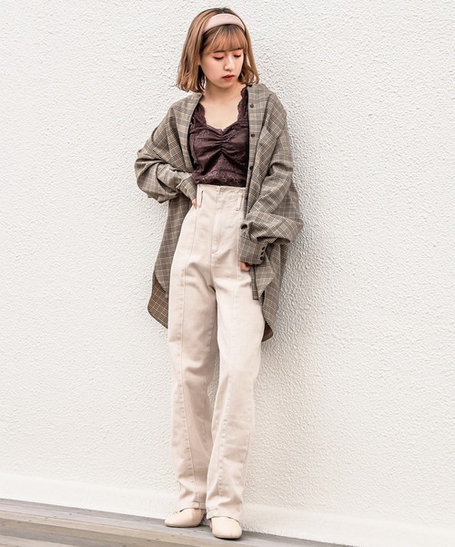 one after another NICE CLAUP（ワンアフターアナザーナイスクラップ）の「ノーカラーゆるシルエットシャツ（シャツ/ブラウス・レディース・ベージュ/ミント/ブラウン系その他/ピンクベージュ/ブラウン系その他2・FREE）」の13枚目の写真