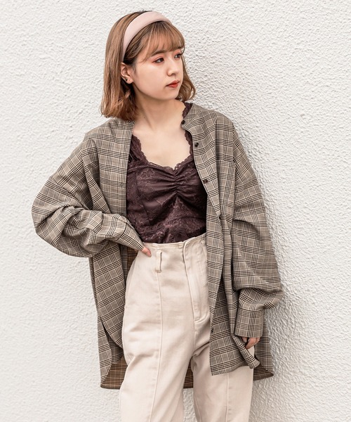 one after another NICE CLAUP（ワンアフターアナザーナイスクラップ）の「ノーカラーゆるシルエットシャツ（シャツ/ブラウス・レディース・ベージュ/ミント/ブラウン系その他/ピンクベージュ/ブラウン系その他2・FREE）」の12枚目の写真