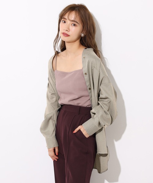 one after another NICE CLAUP（ワンアフターアナザーナイスクラップ）の「ノーカラーゆるシルエットシャツ（シャツ/ブラウス・レディース・ベージュ/ミント/ブラウン系その他/ピンクベージュ/ブラウン系その他2・FREE）」の7枚目の写真