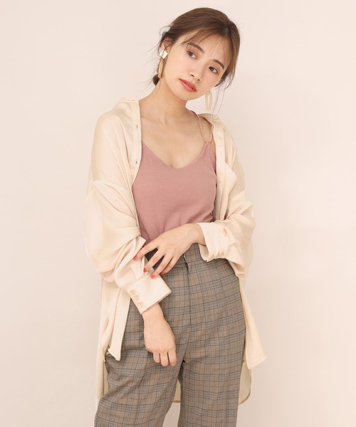 one after another NICE CLAUP（ワンアフターアナザーナイスクラップ）の「ノーカラーゆるシルエットシャツ（シャツ/ブラウス・レディース・ベージュ/ミント/ブラウン系その他/ピンクベージュ/ブラウン系その他2・FREE）」の16枚目の写真