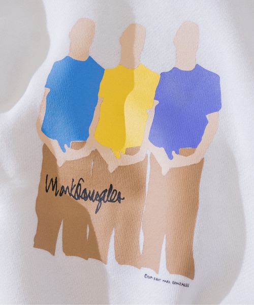 Mark Gonzales(マーク・ゴンザレス)の「【h】〔Mark Gonzales/マーク・ゴンザレス〕Skaters Pt. BIG HOODIE CVC裏毛パーカー(パーカー・メンズ・ホワイト/ブラック/パープル・LARGE/MEDIUM)」の5枚目の写真