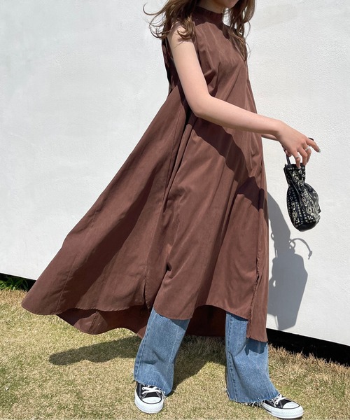 Ambre Neige（アンブルネージュ）の「ノースリーブフレアワンピース／【WEB/EC限定商品】（ワンピース・レディース・オレンジ系その他/ブラウン系その他・FREE）」の2枚目の写真