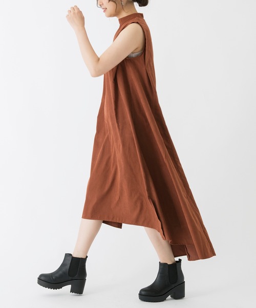 Ambre Neige（アンブルネージュ）の「ノースリーブフレアワンピース／【WEB/EC限定商品】（ワンピース・レディース・オレンジ系その他/ブラウン系その他・FREE）」の4枚目の写真