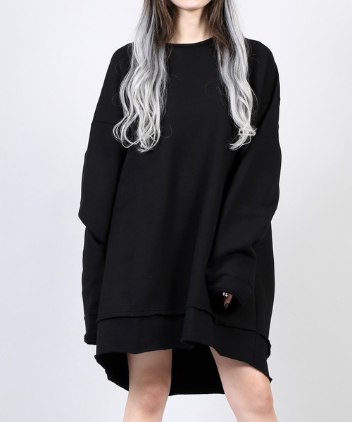 DING(ディング)の「DING/裏起毛ビッグスウェット(スウェット・レディース・ブラック/グレー/カーキ・FREE)」の1枚目の写真