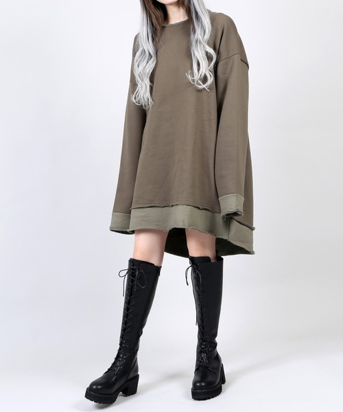 DING(ディング)の「DING/裏起毛ビッグスウェット(スウェット・レディース・ブラック/グレー/カーキ・FREE)」の14枚目の写真