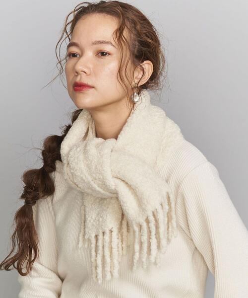 BEAUTY&YOUTH UNITED ARROWS（ビューティーアンドユースユナイテッドアローズ）の「BY アルパカソフトマフラー ◆（マフラー・レディース・モカ/ライム/オフホワイト・FREE）」の2枚目の写真