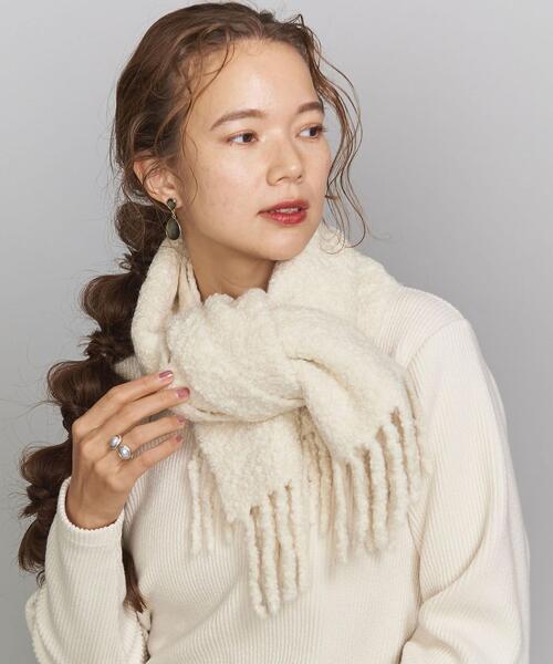 BEAUTY&YOUTH UNITED ARROWS（ビューティーアンドユースユナイテッドアローズ）の「BY アルパカソフトマフラー ◆（マフラー・レディース・モカ/ライム/オフホワイト・FREE）」の7枚目の写真