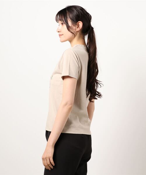 SOMETHING(サムシング)の「【SOMETHING】MESSAGE PRINT T-SHIRT HS(Tシャツ/カットソー・レディース・ホワイト/ベージュ/スモークピンク・FREE)」の4枚目の写真