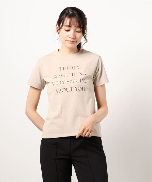 SOMETHING(サムシング)の「【SOMETHING】MESSAGE PRINT T-SHIRT HS(Tシャツ/カットソー・レディース・ホワイト/ベージュ/スモークピンク・FREE)」の17枚目の写真