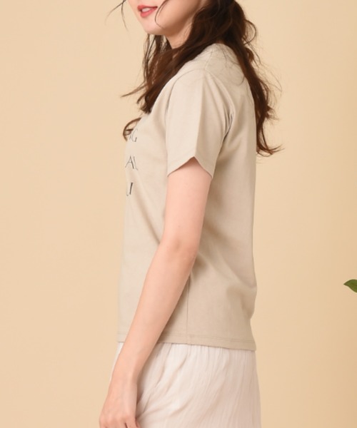 SOMETHING(サムシング)の「【SOMETHING】MESSAGE PRINT T-SHIRT HS(Tシャツ/カットソー・レディース・ホワイト/ベージュ/スモークピンク・FREE)」の7枚目の写真