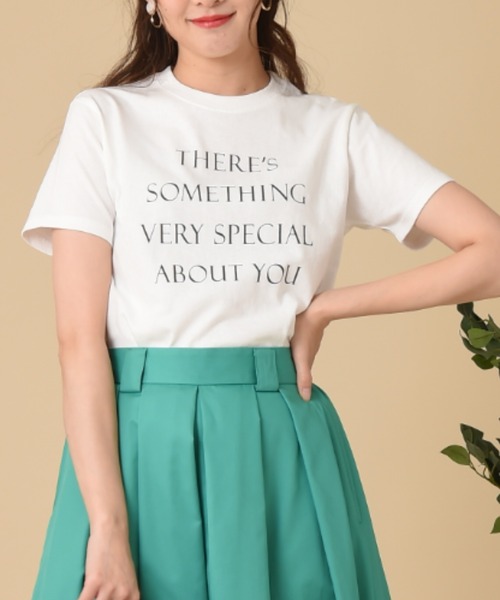 SOMETHING(サムシング)の「【SOMETHING】MESSAGE PRINT T-SHIRT HS(Tシャツ/カットソー・レディース・ホワイト/ベージュ/スモークピンク・FREE)」の11枚目の写真