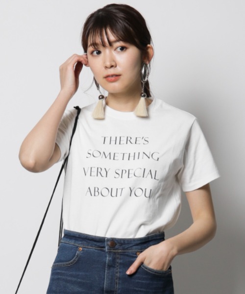 SOMETHING(サムシング)の「【SOMETHING】MESSAGE PRINT T-SHIRT HS(Tシャツ/カットソー・レディース・ホワイト/ベージュ/スモークピンク・FREE)」の19枚目の写真