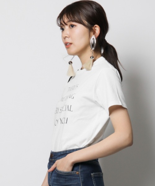 SOMETHING(サムシング)の「【SOMETHING】MESSAGE PRINT T-SHIRT HS(Tシャツ/カットソー・レディース・ホワイト/ベージュ/スモークピンク・FREE)」の20枚目の写真