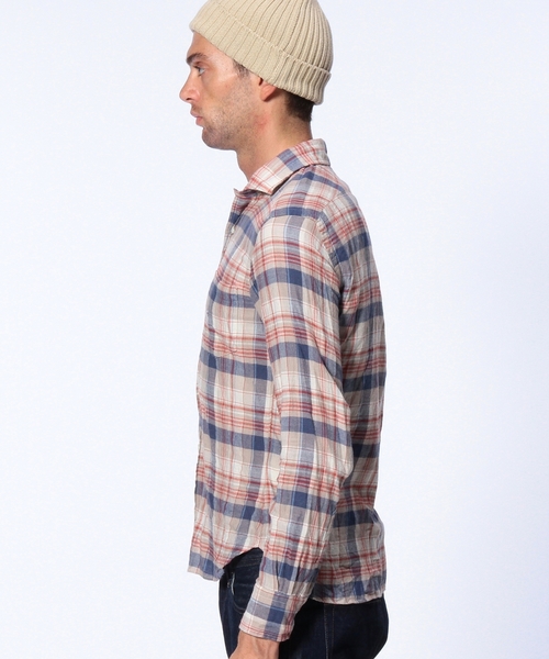 UNITED ARROWS(ユナイテッドアローズ)の「UAS ツイルタータンチェック クリンクルシャツ ◆(シャツ/ブラウス・メンズ・ベージュ/ネイビー・X-SMALL/X-LARGE/LARGE/MEDIUM/SMALL)」の5枚目の写真