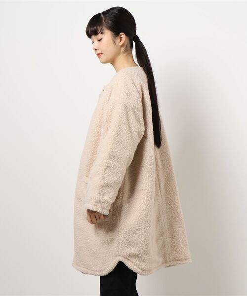 ADAM ET ROPE リバーシブルノーカラーコート Adam et Rope' Le Magasin（アダムエロペルマガザン）の