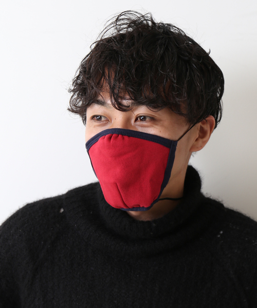 JOURNAL STANDARD（ジャーナルスタンダード）の「【LA APPAREL / ロサンゼルスアパレル】Dark Red/Washed Navy マスク（マスク・メンズ・レッド・FREE）」の6枚目の写真