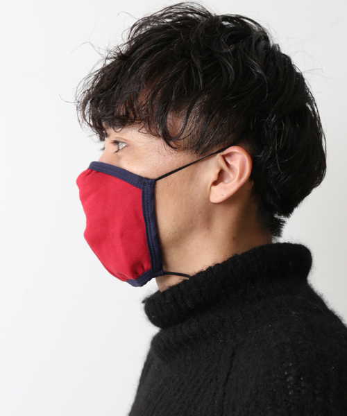 JOURNAL STANDARD（ジャーナルスタンダード）の「【LA APPAREL / ロサンゼルスアパレル】Dark Red/Washed Navy マスク（マスク・メンズ・レッド・FREE）」の7枚目の写真