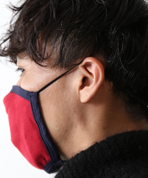 JOURNAL STANDARD（ジャーナルスタンダード）の「【LA APPAREL / ロサンゼルスアパレル】Dark Red/Washed Navy マスク（マスク・メンズ・レッド・FREE）」の8枚目の写真