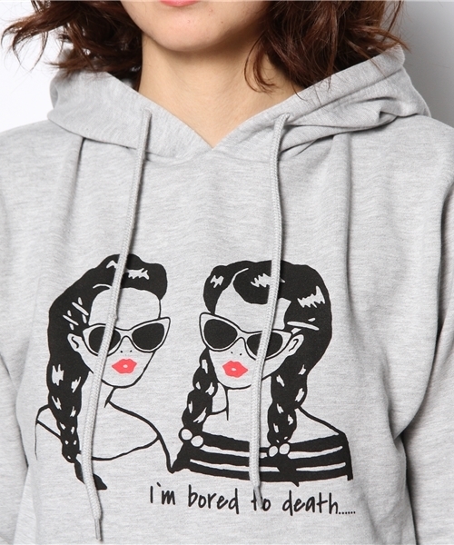 WEGO（ウィゴー）の「WEGO/ガールプリントスウェットパーカー（パーカー・レディース・アイボリー/杢グレー/ネイビー/ライトパープル・FREE）」の12枚目の写真