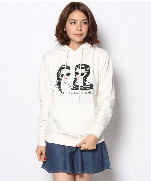 WEGO（ウィゴー）の「WEGO/ガールプリントスウェットパーカー（パーカー・レディース・アイボリー/杢グレー/ネイビー/ライトパープル・FREE）」の13枚目の写真