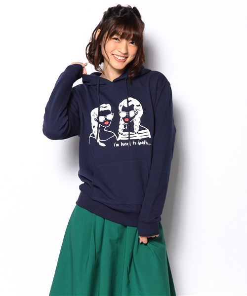 WEGO（ウィゴー）の「WEGO/ガールプリントスウェットパーカー（パーカー・レディース・アイボリー/杢グレー/ネイビー/ライトパープル・FREE）」の14枚目の写真