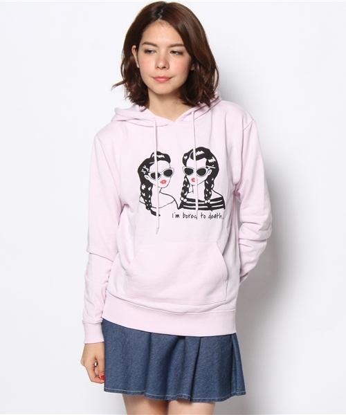 WEGO（ウィゴー）の「WEGO/ガールプリントスウェットパーカー（パーカー・レディース・アイボリー/杢グレー/ネイビー/ライトパープル・FREE）」の15枚目の写真