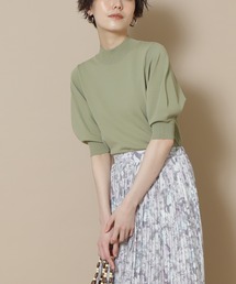 N.（N. Natural Beauty Basic） | 【追加生産】◆プレーティング天竺ボトルネックパフ袖ニット(ニット/セーター)