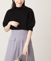 N.（N. Natural Beauty Basic） | 【追加生産】◆プレーティング天竺ボトルネックパフ袖ニット(ニット/セーター)