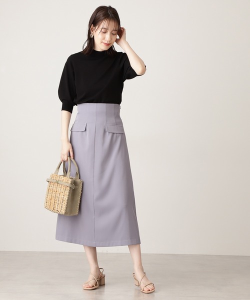 N.（N. Natural Beauty Basic）（エヌエヌナチュラルビューティーベーシック）の「【追加生産】◆プレーティング天竺ボトルネックパフ袖ニット（ニット/セーター・レディース・ブラック/ブラウン/オフホワイト/ピンク/ライトグリーン/レッド/ホワイト×ネイビー/ベージュ/グリーン・MEDIUM）」の16枚目の写真