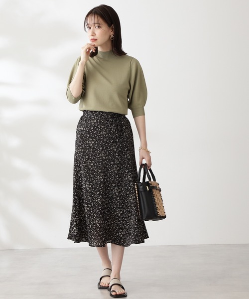 N.（N. Natural Beauty Basic）（エヌエヌナチュラルビューティーベーシック）の「【追加生産】◆プレーティング天竺ボトルネックパフ袖ニット（ニット/セーター・レディース・ブラック/ブラウン/オフホワイト/ピンク/ライトグリーン/レッド/ホワイト×ネイビー/ベージュ/グリーン・MEDIUM）」の21枚目の写真