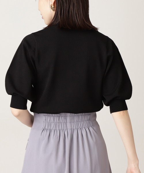 N.（N. Natural Beauty Basic）（エヌエヌナチュラルビューティーベーシック）の「【追加生産】◆プレーティング天竺ボトルネックパフ袖ニット（ニット/セーター・レディース・ブラック/ブラウン/オフホワイト/ピンク/ライトグリーン/レッド/ホワイト×ネイビー/ベージュ/グリーン・MEDIUM）」の17枚目の写真