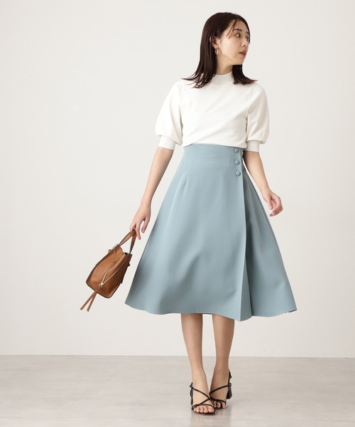 N.（N. Natural Beauty Basic）（エヌエヌナチュラルビューティーベーシック）の「【追加生産】◆プレーティング天竺ボトルネックパフ袖ニット（ニット/セーター・レディース・ブラック/ブラウン/オフホワイト/ピンク/ライトグリーン/レッド/ホワイト×ネイビー/ベージュ/グリーン・MEDIUM）」の22枚目の写真