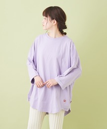CUBE SUGAR（キューブシュガー）の「USコットン 天竺 × フライス 9分袖 巾広 プルオーバー（Tシャツ/カットソー）」