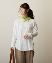 FLEUR DE KALINA（フレールドゥカリーナ）の「【FLEUR DE KALINA/ﾌﾚｰﾙ ﾄﾞｩ ｶﾘｰﾅ】スカーフ付きサイドスリットクルーネックカットソー（Tシャツ/カットソー）」