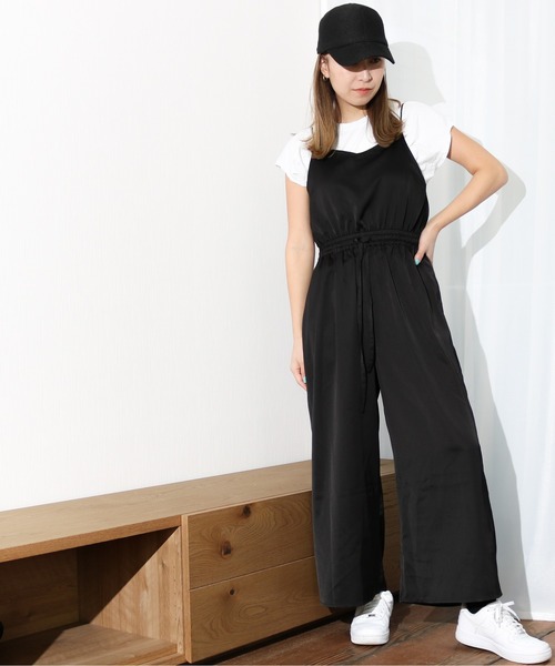 Per sist ence(パーシエンス)の「Per sist ence/パーシエンス ワッシャーサテンサロペット(サロペット/オーバーオール・レディース・ベージュ/チャコールグレー/ブラック・FREE)」の7枚目の写真