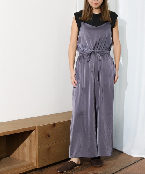 Per sist ence(パーシエンス)の「Per sist ence/パーシエンス ワッシャーサテンサロペット(サロペット/オーバーオール・レディース・ベージュ/チャコールグレー/ブラック・FREE)」の10枚目の写真