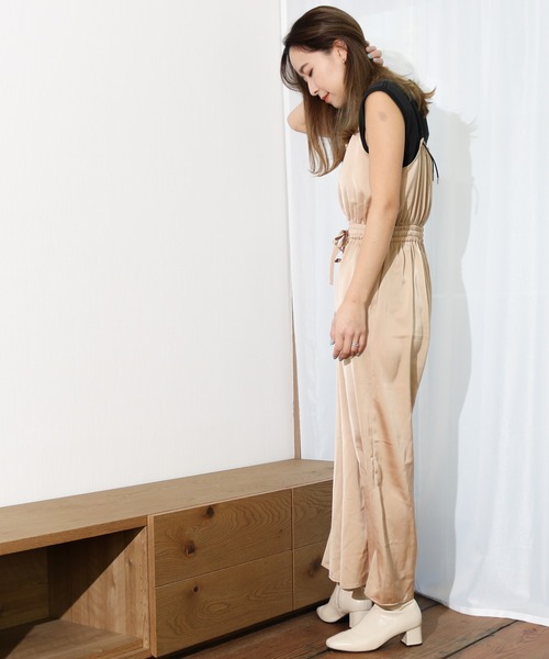 Per sist ence(パーシエンス)の「Per sist ence/パーシエンス ワッシャーサテンサロペット(サロペット/オーバーオール・レディース・ベージュ/チャコールグレー/ブラック・FREE)」の20枚目の写真