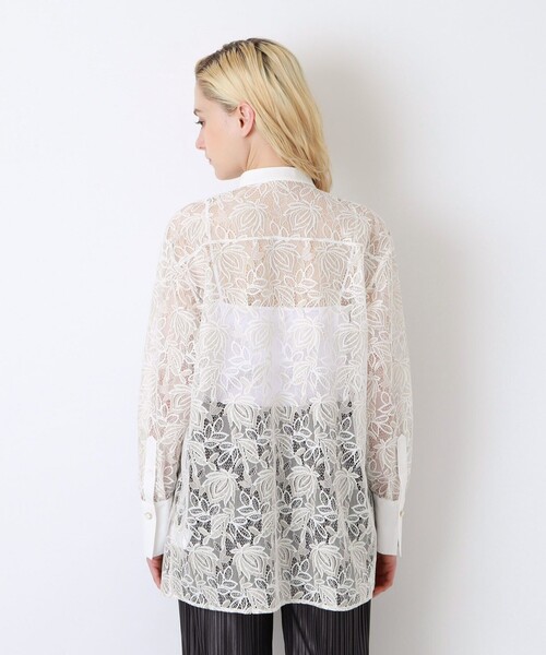 LOVELESS（ラブレス）の「レースコンビブザムシャツ（シャツ/ブラウス・レディース・オフホワイト/ベージュ系その他・36/34）」の4枚目の写真