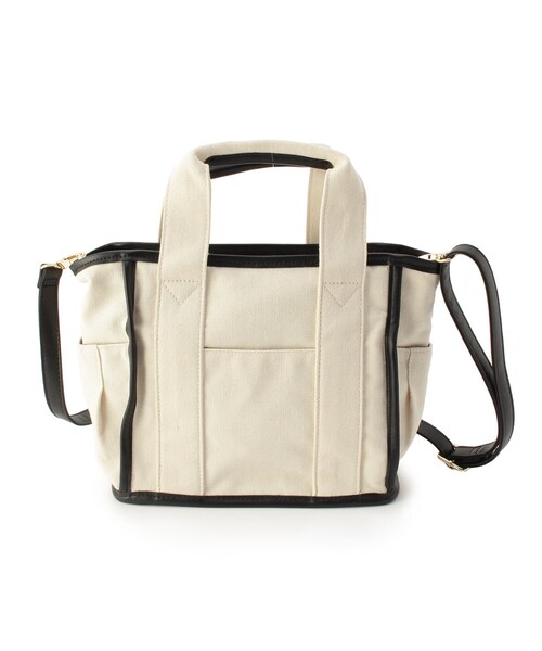 pink adobe（ピンクアドベ）の「◆【2WAY】キャンバス トートバッグ（トートバッグ・レディース・ベージュ系その他2/ブラック系/グレー系/ブラウン系9・00）」の2枚目の写真