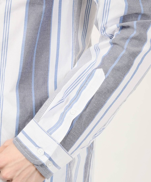 TopIsm(トップイズム)の「先染ブロードストライプボタンダウンシャツ(シャツ/ブラウス・メンズ・ホワイト系その他/ブラック系その他/グレー系その他/ブルー系その他・LL/M/L)」の12枚目の写真