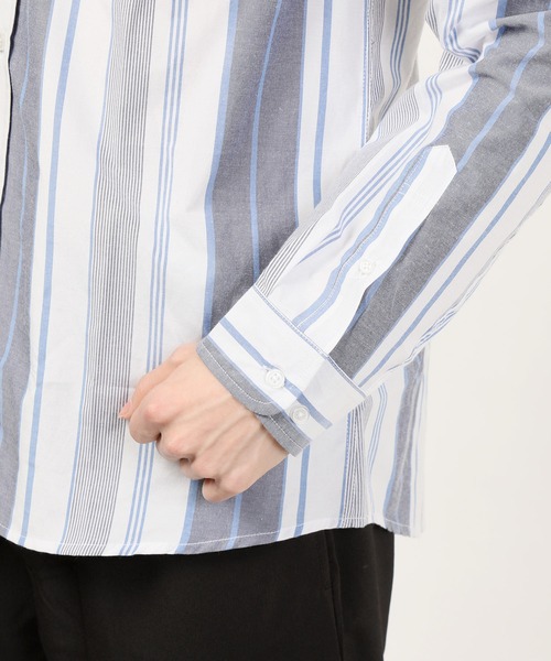 TopIsm(トップイズム)の「先染ブロードストライプボタンダウンシャツ(シャツ/ブラウス・メンズ・ホワイト系その他/ブラック系その他/グレー系その他/ブルー系その他・LL/M/L)」の6枚目の写真