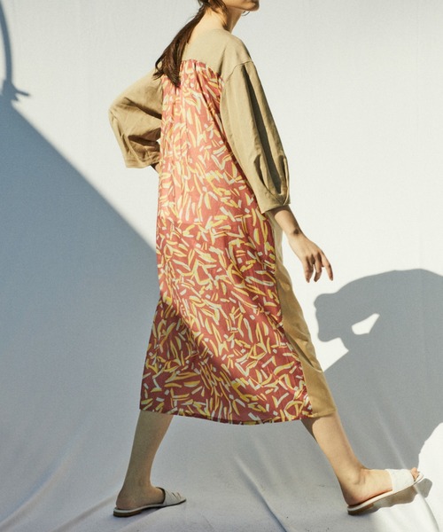 STELLA CIFFON（ステラシフォン）の「STELLA CIFFON×Soffitto別注 プリントワンピース（ワンピース・レディース・ベージュ・FREE）」の8枚目の写真