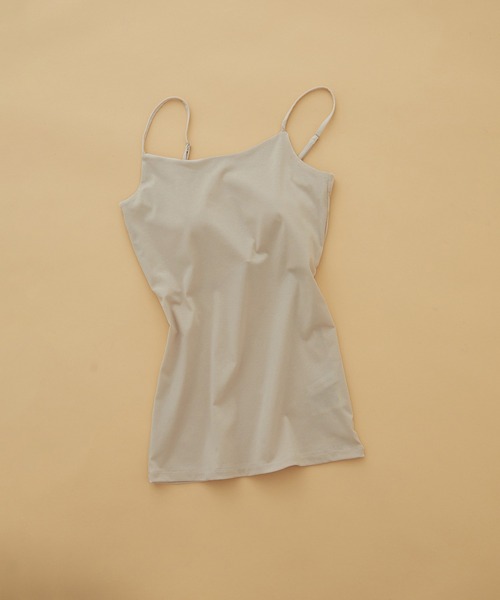 ADAM ET ROPE'（アダムエロペ）の「ブラカップ付きコットンキャミソール（キャミソール・レディース・ダークブラウン/ベージュ系その他・FREE）」の2枚目の写真
