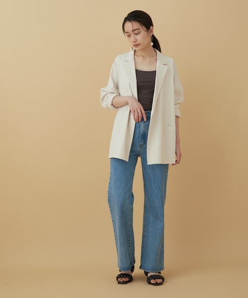 ADAM ET ROPE'（アダムエロペ）の「ブラカップ付きコットンキャミソール（キャミソール・レディース・ダークブラウン/ベージュ系その他・FREE）」の8枚目の写真