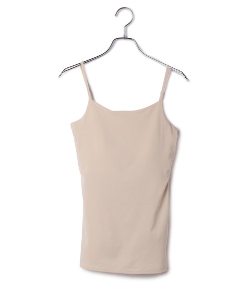 ADAM ET ROPE'（アダムエロペ）の「ブラカップ付きコットンキャミソール（キャミソール・レディース・ダークブラウン/ベージュ系その他・FREE）」の4枚目の写真