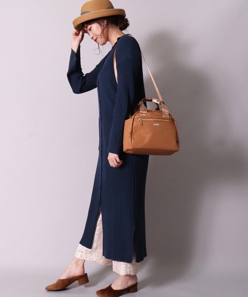 anello(アネロ)の「(LF)【anello】多収納 10ポケット ミニ ボストンバッグ(ショルダーバッグ・レディース・ライトグレー/ベージュ/ネイビー/ブラック・ONE SIZE)」の5枚目の写真