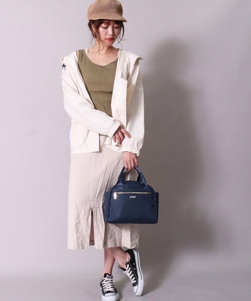 anello(アネロ)の「(LF)【anello】多収納 10ポケット ミニ ボストンバッグ(ショルダーバッグ・レディース・ライトグレー/ベージュ/ネイビー/ブラック・ONE SIZE)」の6枚目の写真