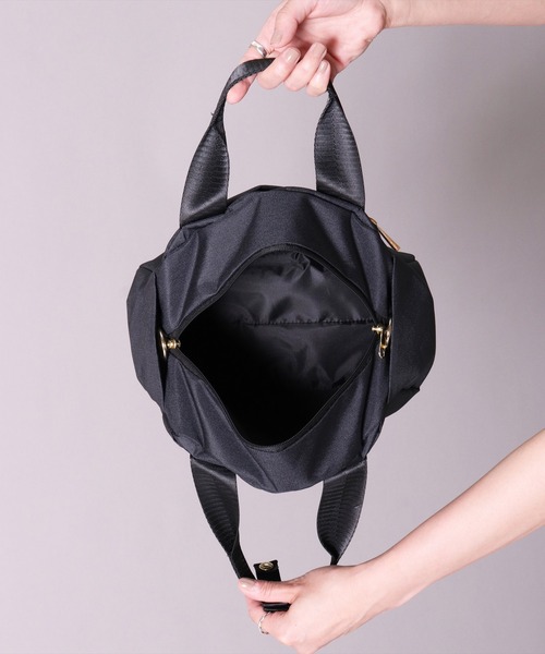 anello(アネロ)の「(LF)【anello】多収納 10ポケット ミニ ボストンバッグ(ショルダーバッグ・レディース・ライトグレー/ベージュ/ネイビー/ブラック・ONE SIZE)」の7枚目の写真