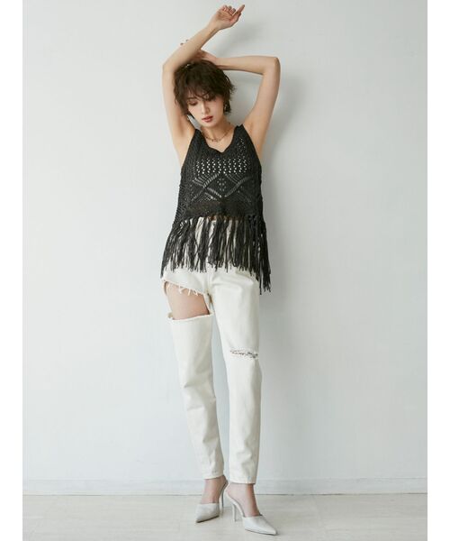 GYDA（ジェイダ）の「カラーサイドダメージペグトップパンツ（チノパンツ・レディース・ベージュ/アイボリー・SMALL/MEDIUM/X-SMALL）」の12枚目の写真