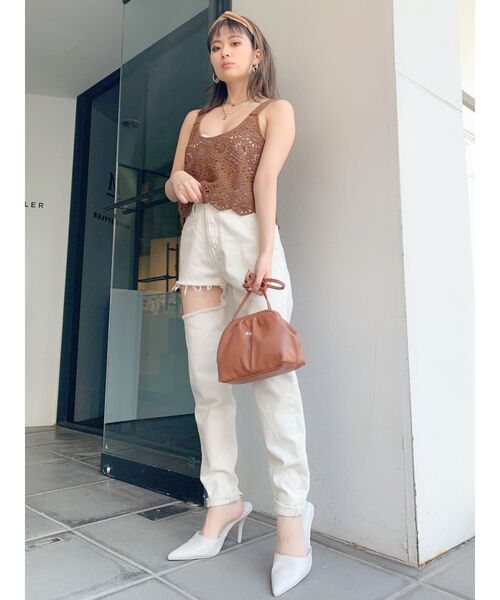 GYDA（ジェイダ）の「カラーサイドダメージペグトップパンツ（チノパンツ・レディース・ベージュ/アイボリー・SMALL/MEDIUM/X-SMALL）」の8枚目の写真